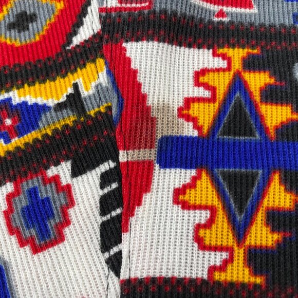 Simply Basic Womans T-Shirt Size Small Colorful Aztec Pattern with Stain Hippie - Picture 3 of 6